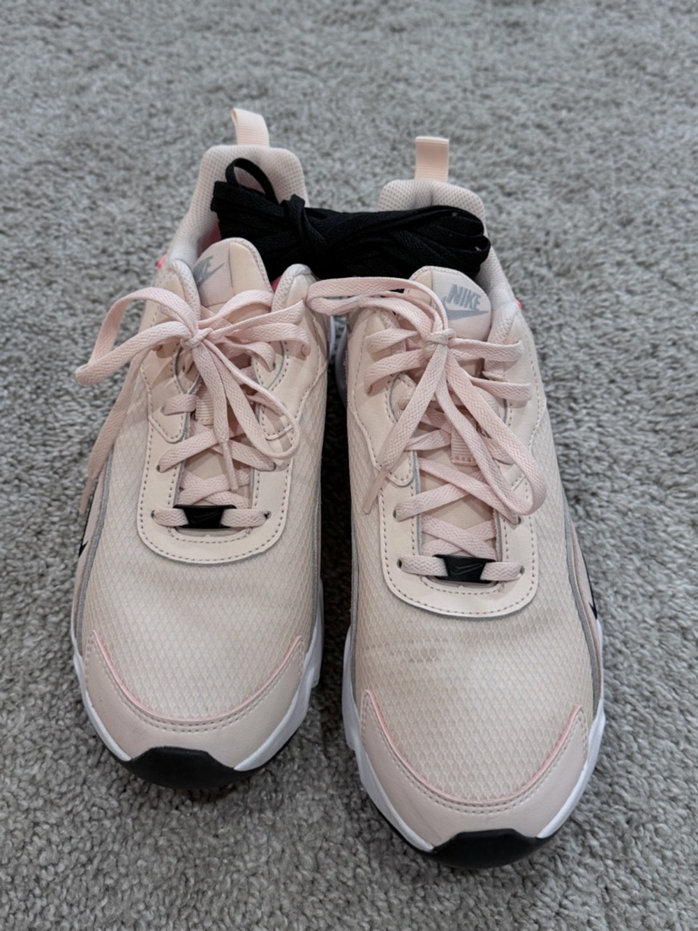 Nike Women’s Pale Pink and Black Low-Top Sneakers